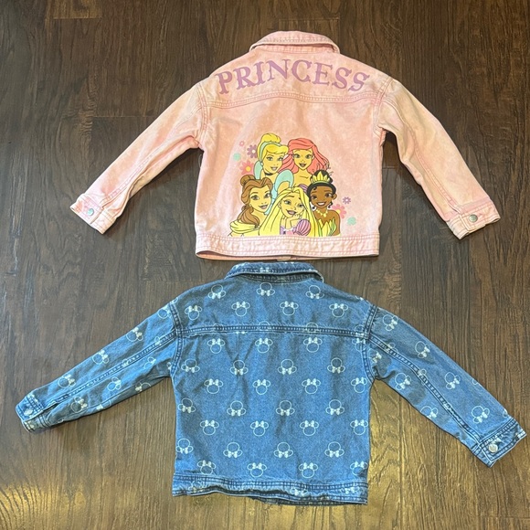 Disney Other - Disney Pink Denim Princess Jacket & Blue Minnie Mouse Print Jean Jacket Set
